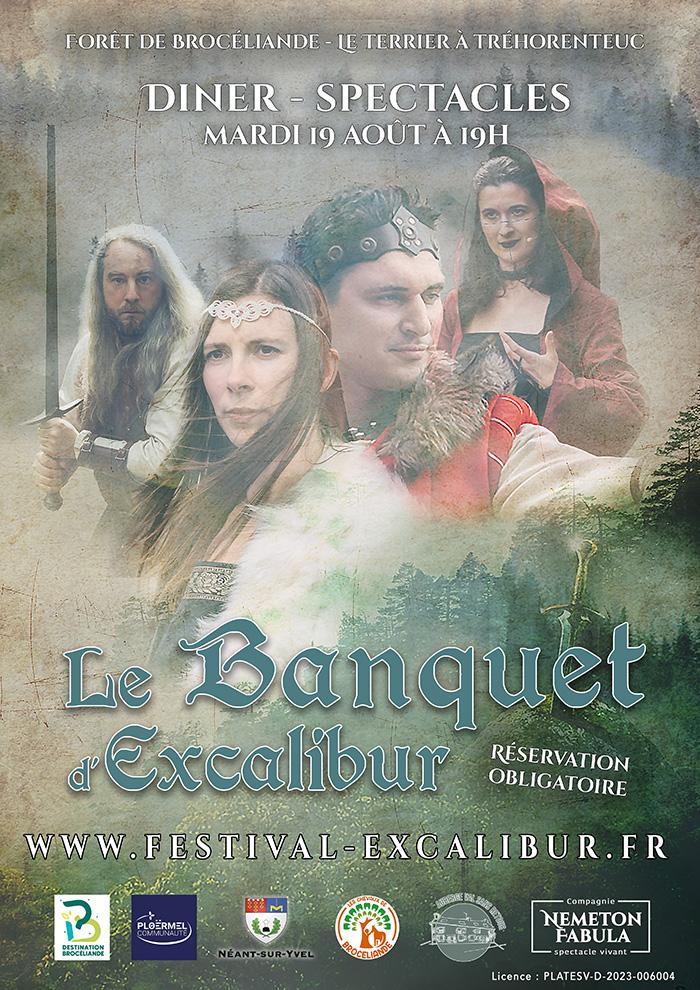 Affiche banquet excalibur - Festival Excalibur - Brocéliande