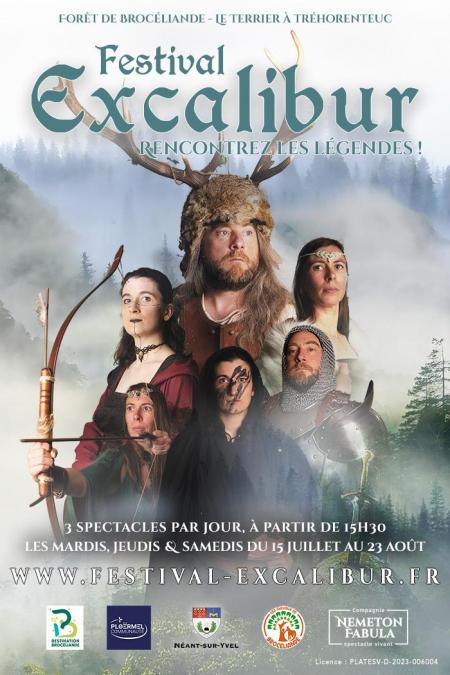 Affiche festival excalibur broceliande spectacle merlin viviane morgane lancelot arthur nemeton fabula web